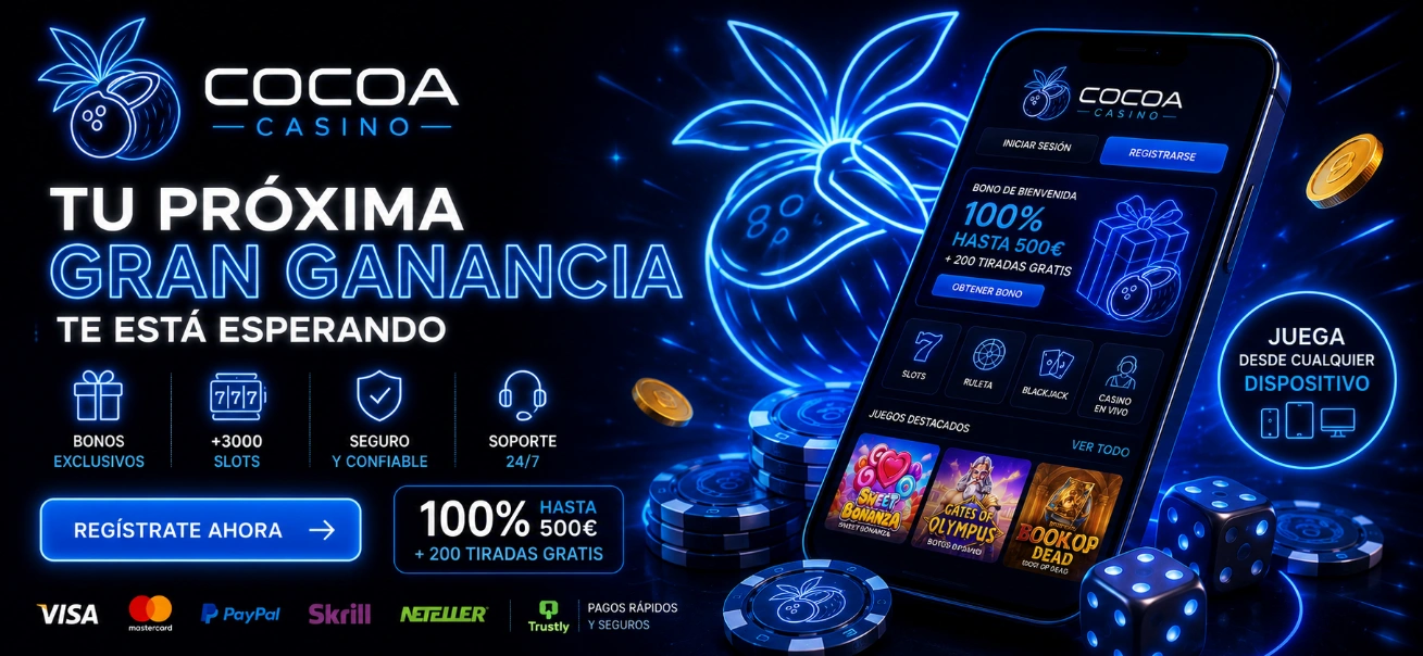 Interfaz y juegos de Cocoa Casino
